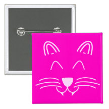 Cute kitty face pin