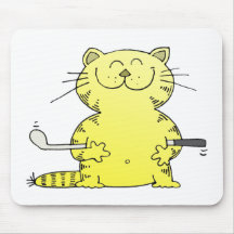 Cute Kitty Golfer Mouse Mat