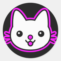 CUTE KITTY ROUND STICKERS