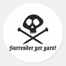 Cute Knitting Round Sticker
