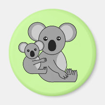 Cute Koala Bear and Baby Refrigerator Magnet