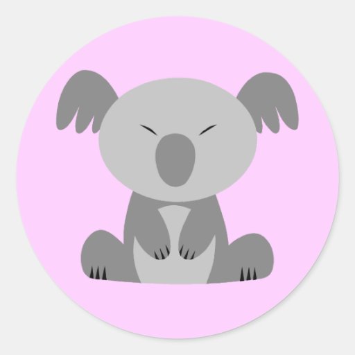 Cute Koala Bear Round Stickers