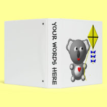 Cute Koala flying a kite binders
