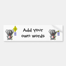 Cute Koala flying a kite Bumper Stickers
