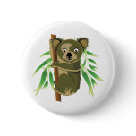 Cute Koala in Tree Pinback Button