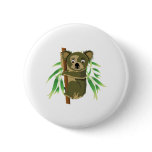 Cute Koala in Tree Button
