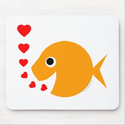Cute Ladies Goldfish Hearts Valentine by Swisstoons
