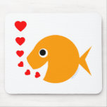 Cute Ladies Goldfish Hearts Valentine mousepads