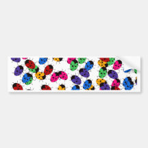 Cute Lady Bug Design Bumper Stickers