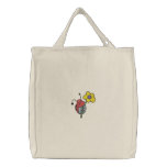 Cute Ladybug Hanging on Flower Canvas Bags