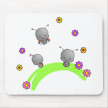 Cute Ladybugs and Flowers Mousepad