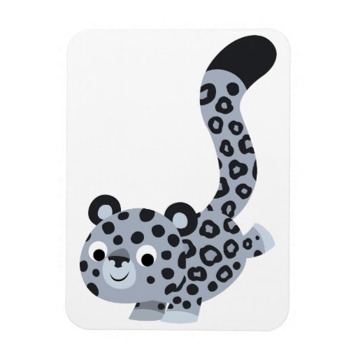 Cute Landing Cartoon Snow Leopard Flexible Magnet | Zazzle