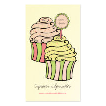 Cute Lemon Lime & Pink Cupcakes Business Cards