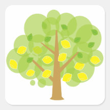 Cute Lemon Tree Square Sticker