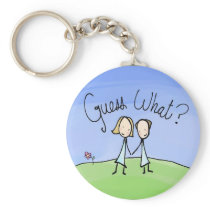 Cute Lesbian Couple Guess What Keychains