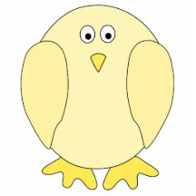 Cute Light Yellow Bird. Cartoon Chick. Photo Cut Out