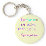 cute lil heart, Best , friends, are , sisters, ... Keychain