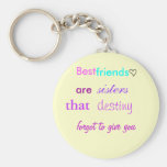 cute lil heart, Best , friends, are , sisters, ... Keychain