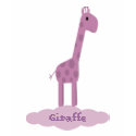 Cute lilac cartoon Giraffe navy blue tee shirt