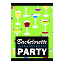 Cute Lime Green Alcoholic Drink Bachelorette Party Custom Announcement