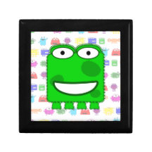 Cute Lime Green Cartoon Monster Gift Boxes