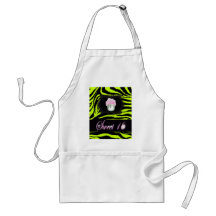 cute Lime Green Cupcake Sweet 16 Aprons