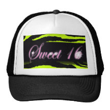 cute Lime Green Cupcake Sweet 16 Trucker Hats