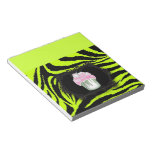 cute Lime Green Zebra print pink Cupcake Scratch Pad