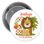 Cute Lion 2nd Birthday Pinback Buttons