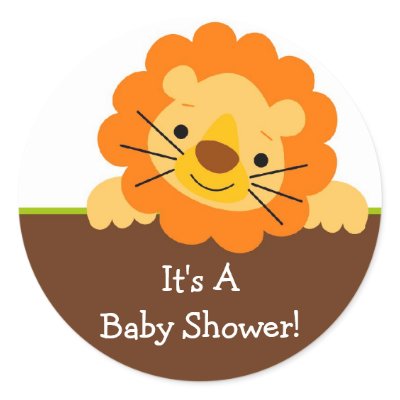 Cute Lion Baby Shower Sticker by celebrateitinvites