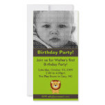 Cute Lion Birthday Party Photo Card