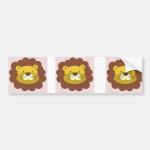 cute lion face on lavender bumper stickers