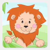 Cute lion in grass stickers