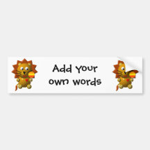Cute lion with lollipop! bumper sticker