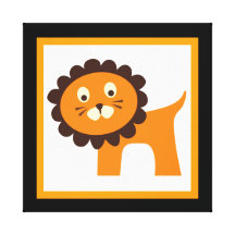 Cute Lion Wrapped Canvas Kids Wall Decor Baby Stretched Canvas Print