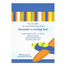 Cute Little Airplane Birthday Party Invitation