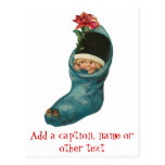 Cute Little Baby in a Sock Holiday Cards Postcards