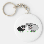 Cute Little Black Sheep and BigGray Sheep Key Chain