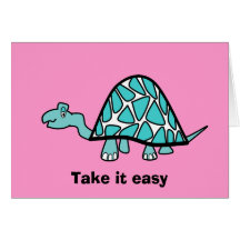 Cute little blue turtle card