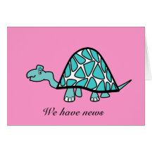 Cute little blue turtle maternity card