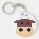 Cute little brown cow keychain keychains