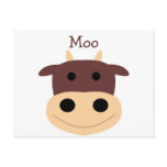 Cute little brown cow postcard