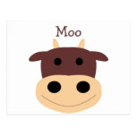 Cute little brown cow postcard