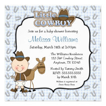 Cute Little Cowboy Baby Shower Invitations invitations