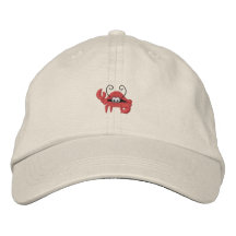 cute little crab embroidered baseball cap