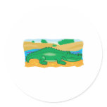 cute little crocodile round stickers