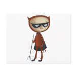 cute little devil boy post card