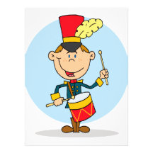 cute little drummer boy custom invite
