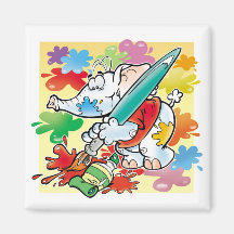 cute little elephant painting magnet