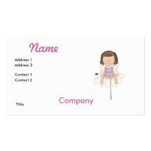 Cute Little Flower Fairy Girl Business Card Template